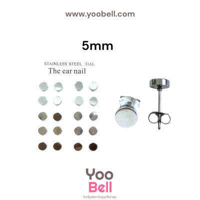 จิวหู Earnails ก้าน Stainless Steel รูปทรงแป้นกลม