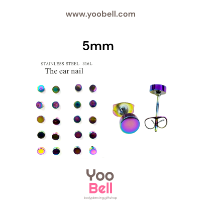 จิวหู Earnails ก้าน Stainless Steel รูปทรงแป้นกลม