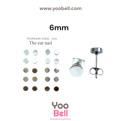จิวหู Earnails ก้าน Stainless Steel รูปทรงแป้นกลม