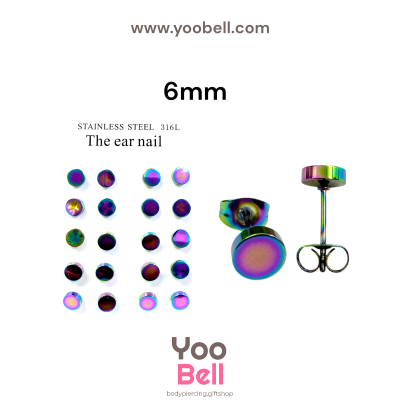 จิวหู Earnails ก้าน Stainless Steel รูปทรงแป้นกลม