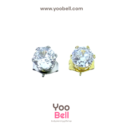 จิวหู Earnails ก้าน Stainless Steel เพชรกลม