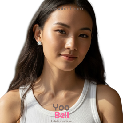 จิวหู Earnails ก้าน Stainless Steel เพชรกลม