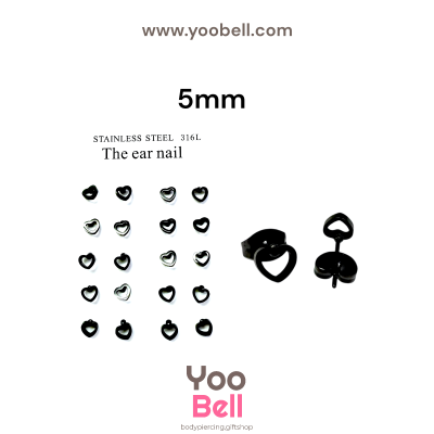 จิวหู Earnails ก้าน Stainless Steel รูปหัวใจ