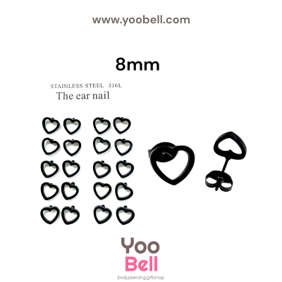 จิวหู Earnails ก้าน Stainless Steel รูปหัวใจ