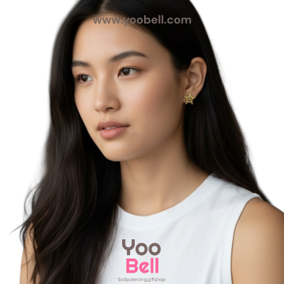 จิวหู Earnails ก้าน Stainless Steel ดาวยิ้ม