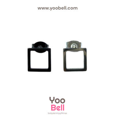 จิวหู Earnails ก้าน Stainless Steel รูปสี่เหลี่ยม