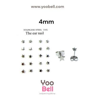 จิวหู Earnails ก้าน Stainless Steel รูปทรงดาว