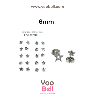 จิวหู Earnails ก้าน Stainless Steel รูปทรงดาว