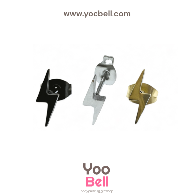 จิวหู Earnails ก้าน Stainless Steel รูปทรงสายฟ้า