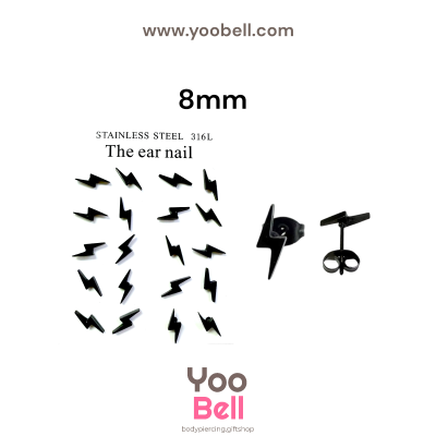 จิวหู Earnails ก้าน Stainless Steel รูปทรงสายฟ้า