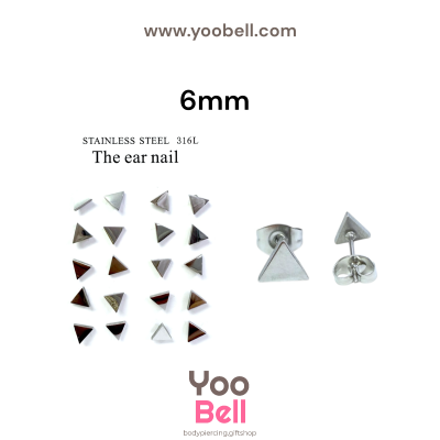 จิวหู Earnails ก้าน Stainless Steel รูปทรงสามเหลี่ยม