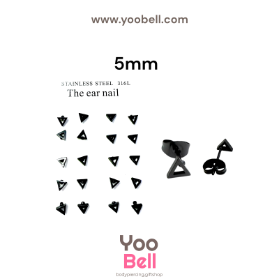 จิวหู Earnails ก้าน Stainless Steel รูปสามเหลี่ยมขอบ