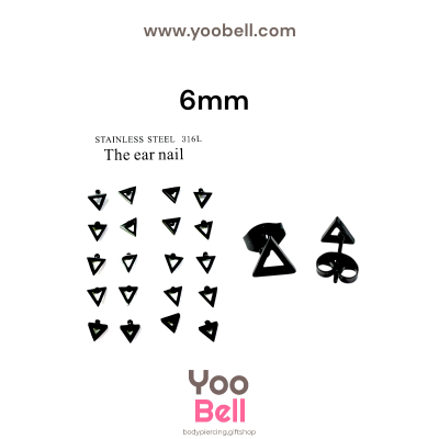 จิวหู Earnails ก้าน Stainless Steel รูปสามเหลี่ยมขอบ