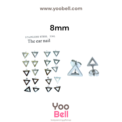 จิวหู Earnails ก้าน Stainless Steel รูปสามเหลี่ยมขอบ