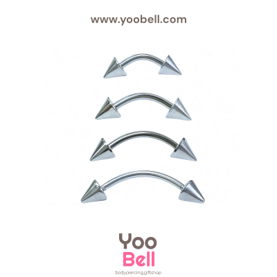 จิวคิ้ว ก้านโค้ง Stainless Steel ก้าน1.2mm หัวแหลม