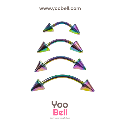 จิวคิ้ว ก้านโค้ง Stainless Steel ก้าน1.2mm หัวแหลม