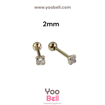 จิวหู เพชรกลม stainless steel เลสพิงค์ ก้าน 1.2mm และ 0.8mm