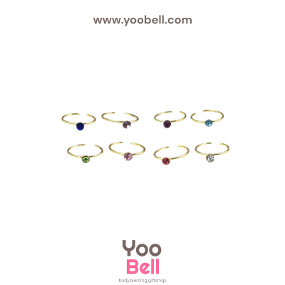 จิวจมูก nose stud Stainless Steel ก้าน1.2mm ห่วงเพชรกลม