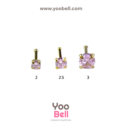 จิวจมูก ก้านเสียบ Stainless Steel ก้าน0.8mm เพชรกลม