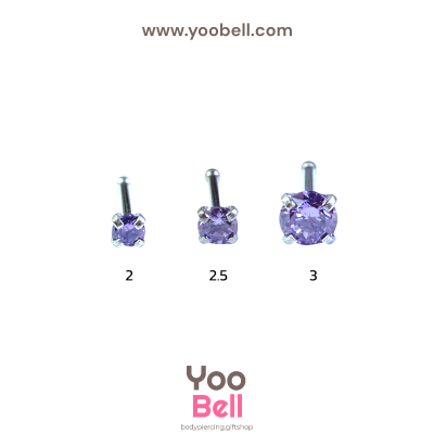 จิวจมูก ก้านเสียบ Stainless Steel ก้าน0.8mm เพชรกลม