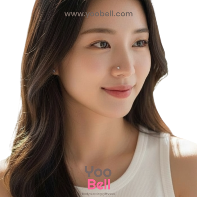 จิวจมูก ก้านเสียบ Stainless Steel ก้าน0.8mm เพชรกลมหลากสี