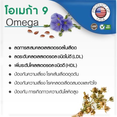 น้ำมันเมล็ดแฟลกซ์ (1000 mg.) 60 Capsules