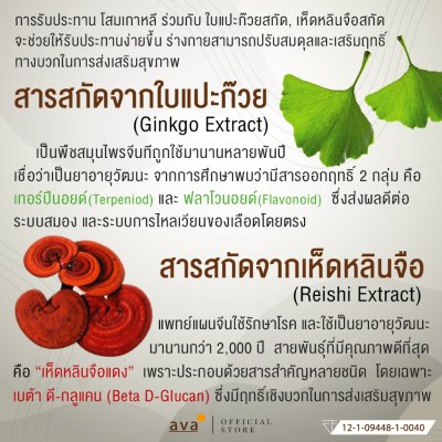 โสมเกาหลีสกัด ใบแปะก๊วยสกัด เห็ดหลินจือสกัด