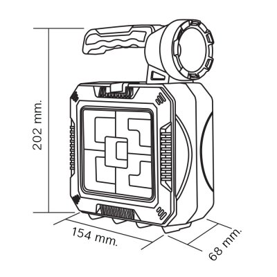 SHINING LED Solar Floodlight Toolkit 50W ไฟสปอร์ตไลท์โซล่าเซลล์ พร้อมชุดเครื่องมืออเนกประสงค์