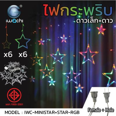 ไฟกระพริบตกแต่ง  ดาวเล็ก+ดาว IWACHI