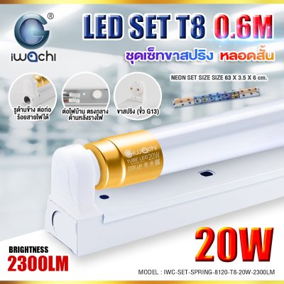 IWACHI ชุดเซ็ทหลอดนีออน T8 ขาสปริง