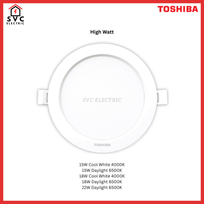 Toshiba โคม LED Downlight ฝังฝ้า ทรงกลม High Watt 15-22W