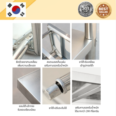 Stainless table with dividers.//โต๊ะสแตนเลสแบบมีที่กั้น เกรด 201 แข็งแรง รับประกันคุณภาพจากประเทศเกาหลี ขนาด 180*60*80