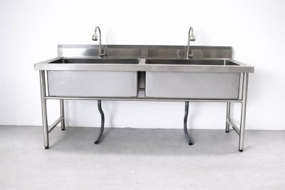 อ่างล้านจานสแตนเลส 2 อ่าง เกรด 201//Stainless steel sink แข็งแรงทนทาน รับประกันคุณภาพจากประเทศเกาหลี ขนาด 180*60*80