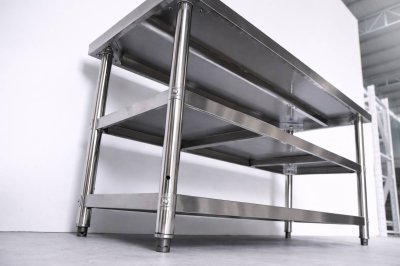 โต๊ะสแตนเลส 3 ชั้น เกรด 201//Stainless table แข็งแรง รับประกันคุณภาพจากประเทศเกาหลี ขนาด 150*60*80/150*70*80/150*80*80