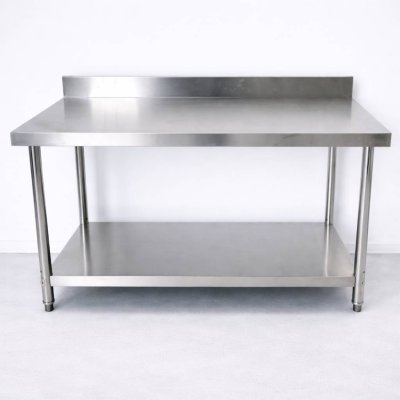 โต๊ะสแตนเลสแบบมีที่กั้น เกรด 201 แข็งแรง.//Stainless table with dividers. รับประกันคุณภาพจากประเทศเกาหลี ขนาด 150*60*80