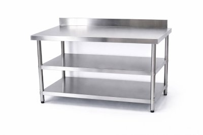 โต๊ะสแตนเลส 3ชั้นมีที่กั้น เกรด 201//Stainless table with dividers แข็งแรงรับประกันคุณภาพจากประเทศเกาหลี ขนาด 150*60*80