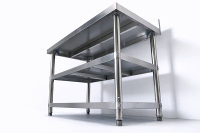 โต๊ะสแตนเลส 3ชั้นมีที่กั้น เกรด 201//Stainless table with dividers แข็งแรงรับประกันคุณภาพจากประเทศเกาหลี ขนาด 150*60*80