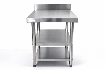 โต๊ะสแตนเลส 3 ชั้น มีที่กั้น เกรด 201 / Stainless table with dividers แข็งแรง รับประกันคุณภาพจากประเทศเกาหลี ขนาด 60*60*80