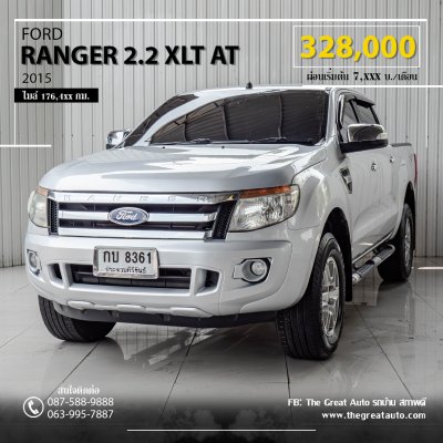 FORD RANGER 2.2 XLT เกียร์AT 2015 สีเทา โฉม HI-RIDER DOUBLE CAB
