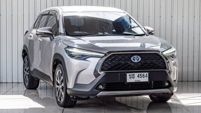 TOYOTA COROLLA CROSS, 1.8 HYBRID PREMIUM ปี 2021 สีเทา โฉม ปี20-ปัจจุบัน