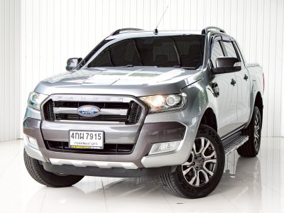 FORD RANGER, 2.2 WILDTRAK ปี 2015 โฉม HI-RIDER DOUBLE CAB ไมเนอร์เช้น สีเทา เกียร์ Auto เครื่องยนต์ ดีเซล ไมล์แท้ 275,xxx