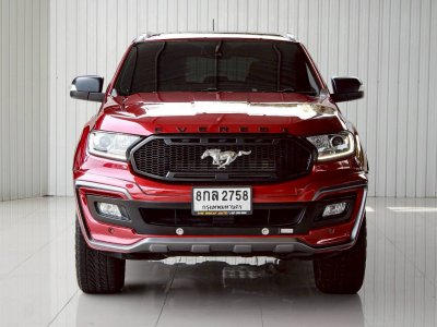 FORD EVEREST, 2.0 BI-TURBO 4WD TITANIUM PLUS ปี 2019 (VAT) โฉม ปี15-22 เกียร์ AUTO ดีเซล สีแดง รถบ้านพร้อมใช้งาน ไมล์เพียง 202,395 km.