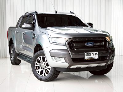 FORD RANGER, 2.2 WILDTRAK ปี 2015 โฉม HI-RIDER DOUBLE CAB ไมเนอร์เช้น สีเทา เกียร์ Auto เครื่องยนต์ ดีเซล ไมล์แท้ 275,xxx