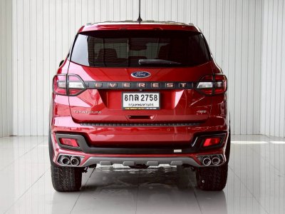 FORD EVEREST, 2.0 BI-TURBO 4WD TITANIUM PLUS ปี 2019 (VAT) โฉม ปี15-22 เกียร์ AUTO ดีเซล สีแดง รถบ้านพร้อมใช้งาน ไมล์เพียง 202,395 km.