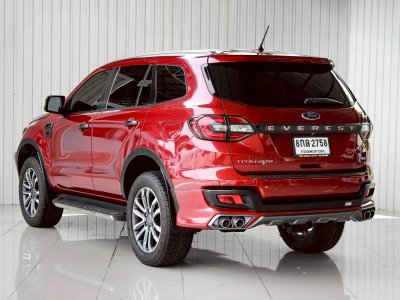 FORD EVEREST, 2.0 BI-TURBO 4WD TITANIUM PLUS ปี 2019 (VAT) โฉม ปี15-22 เกียร์ AUTO ดีเซล สีแดง รถบ้านพร้อมใช้งาน ไมล์เพียง 202,395 km.