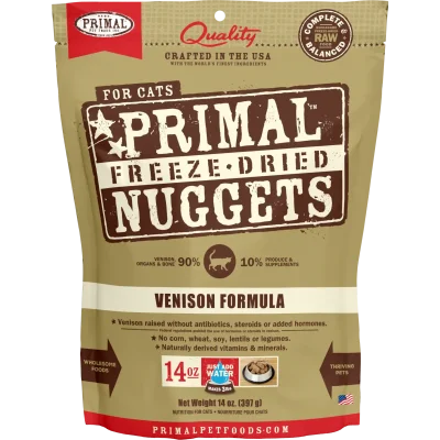 Primal Freeze Dried Cat Food Nuggets Venison