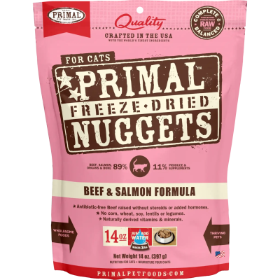 Primal Freeze Dried Cat Food Nuggets Beef & Salmon