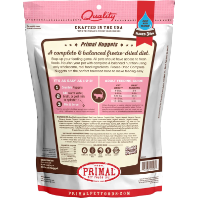 Primal Freeze Dried Cat Food Nuggets Beef & Salmon
