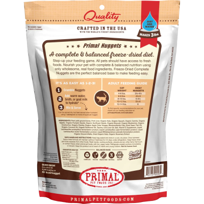 Primal Freeze Dried Cat Food Nuggets Pork