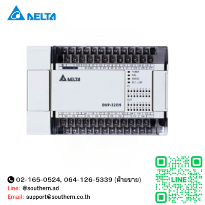 Delta PLC DVP Series Model:DVP32EH00R3 16DI/16DO 220V (Relay)